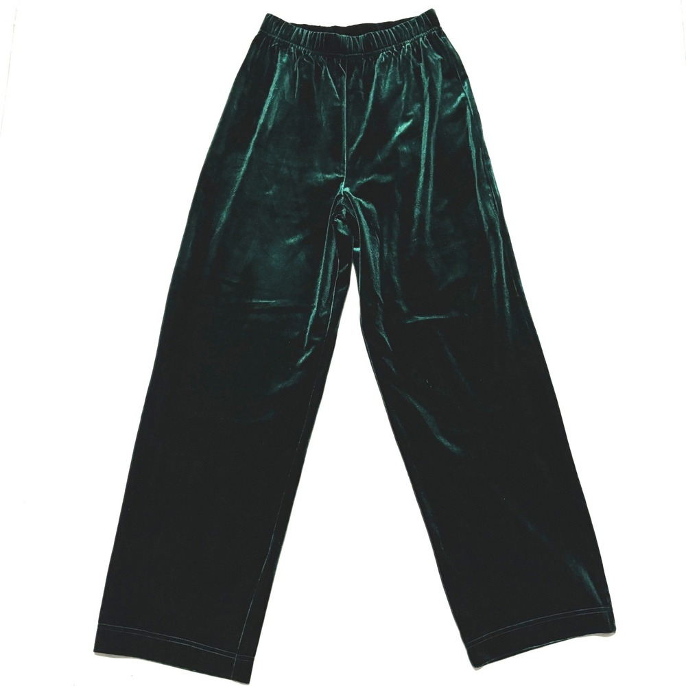 Bob Mackie Velvet Pants Womens Small Green Wide Leg Wearable Art Holiday Lounge